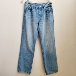 Zara Jeans Women's 6 Blue Light Wash Straight Leg Retro Grunge Classic Boho Chic